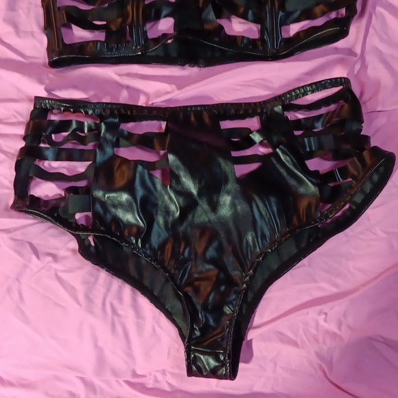 Dolls Kill × Club Exx Black Skeletoria Cut Out Faux Leather Set (M) - Picture 8 of 12